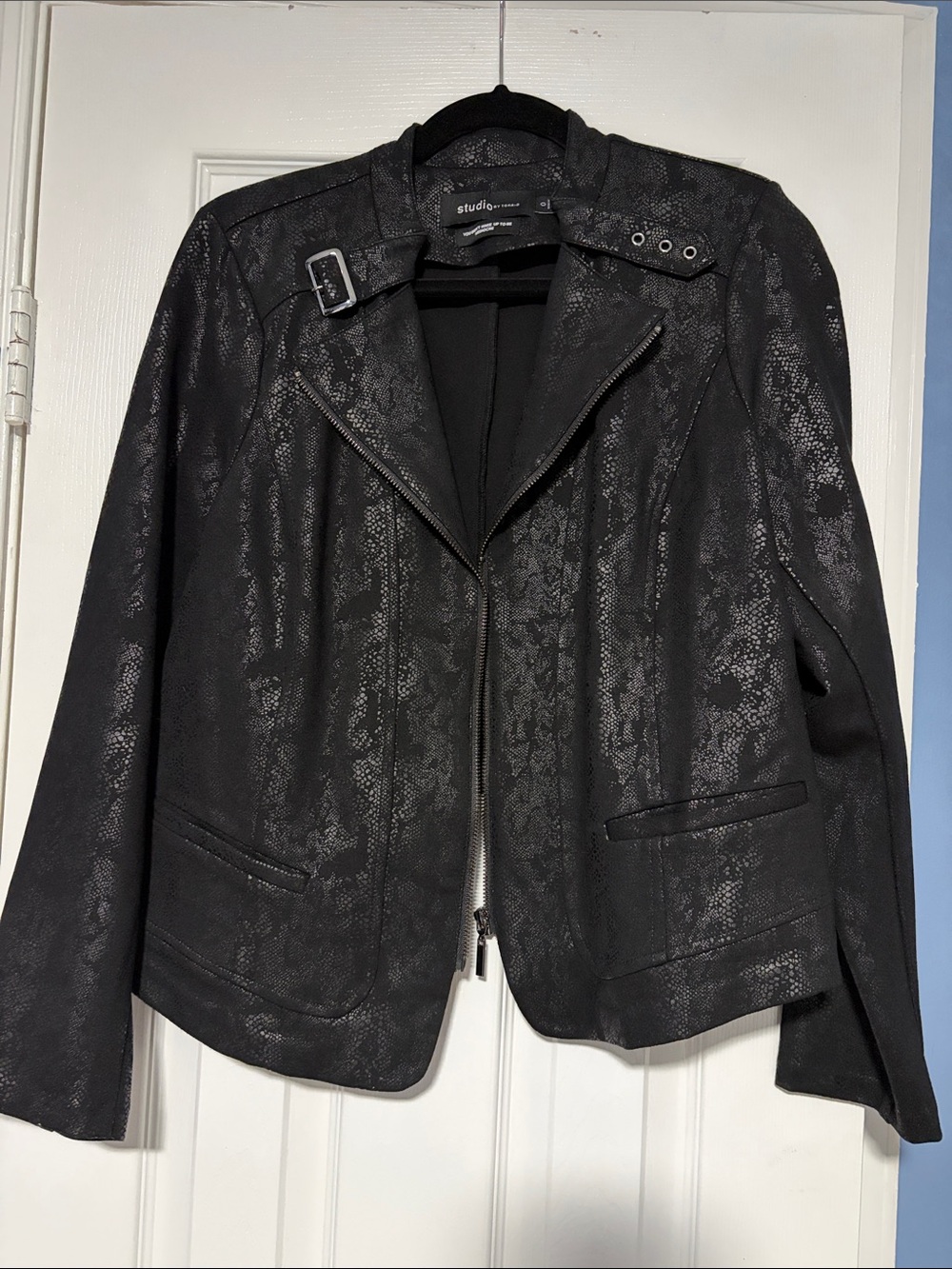 torrid Black Snake-Textured Moto Blazer